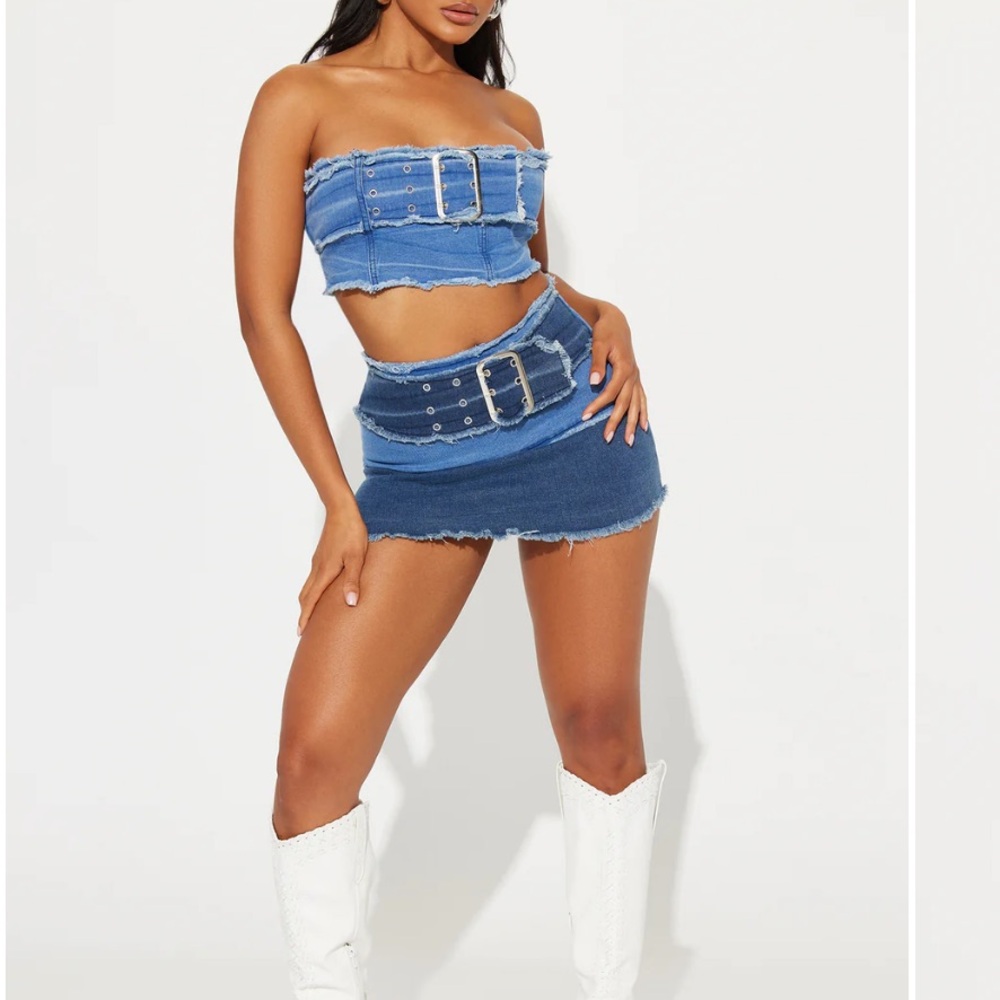 Fashion nova skirt set. Top worn once skirt never worn